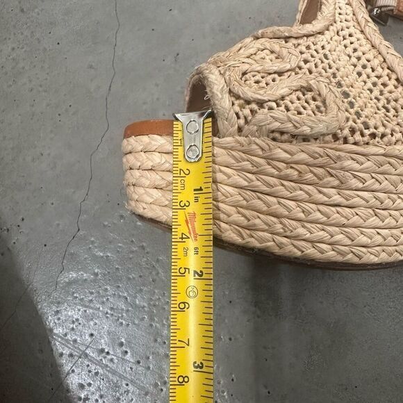 CLERGERIE Artisinal Braided Raffia Platform Wedge Sandals - Picture 11 of 11